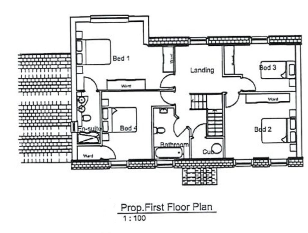 Lot: 67 - LAND WITH PLANNING FOR DETACHED DWELLING - Plan showing first floor layout